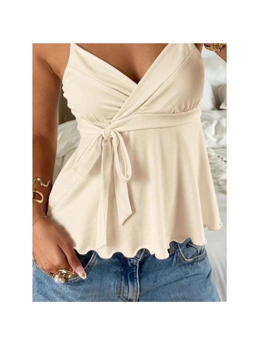 Wrap Tie Surplice Cami - Picture 4 of 15